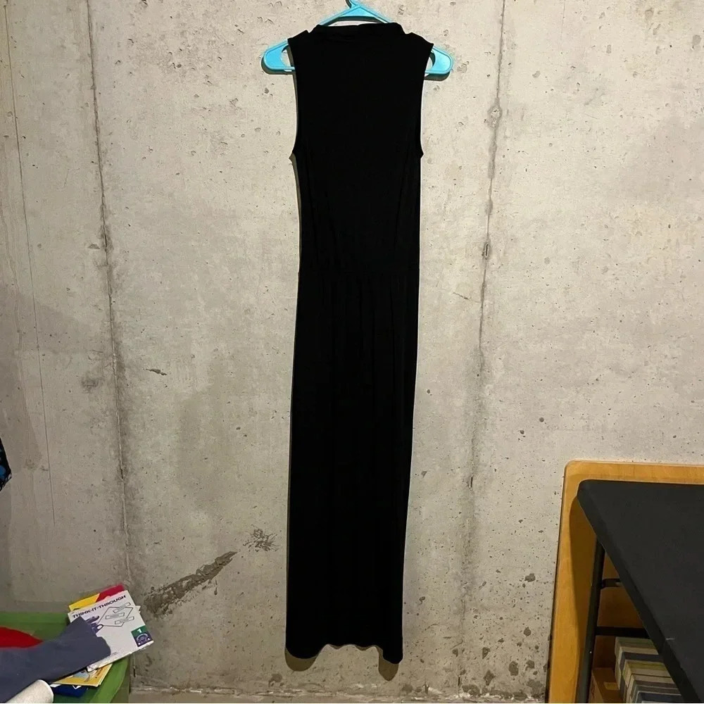 Moda International Womens Black Sleeveless Faux Wrap Casual Maxi Dress Size M - Picture 5 of 8